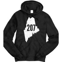 207 Maine State Area Code Outline Pride Tie Dye Hoodie