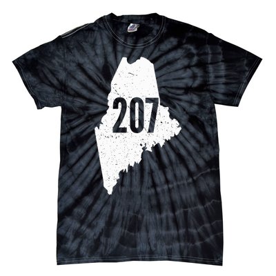 207 Maine State Area Code Outline Pride Tie-Dye T-Shirt