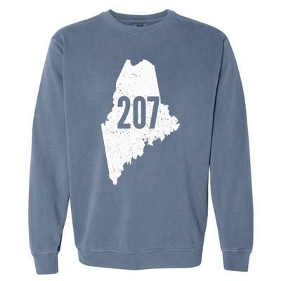 207 Maine State Area Code Outline Pride Garment-Dyed Sweatshirt