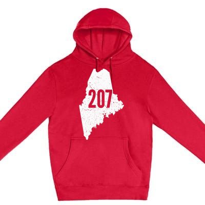 207 Maine State Area Code Outline Pride Premium Pullover Hoodie