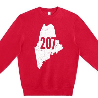 207 Maine State Area Code Outline Pride Premium Crewneck Sweatshirt