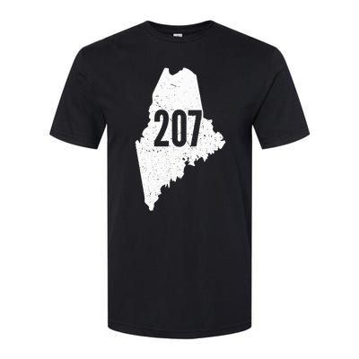 207 Maine State Area Code Outline Pride Softstyle CVC T-Shirt