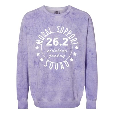 262 Moral Support Squad Funny Marathon Runner Colorblast Crewneck Sweatshirt