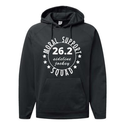 262 Moral Support Squad Funny Marathon Runner Performance Fleece Hoodie