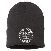 262 Moral Support Squad Funny Marathon Runner Sustainable Knit Beanie