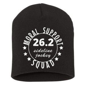 262 Moral Support Squad Funny Marathon Runner Short Acrylic Beanie