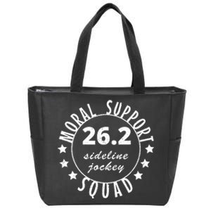 262 Moral Support Squad Funny Marathon Runner Zip Tote Bag