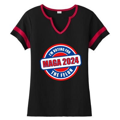 2024 Maga Trump Supporter Ladies Halftime Notch Neck Tee