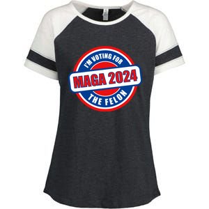 2024 Maga Trump Supporter Enza Ladies Jersey Colorblock Tee