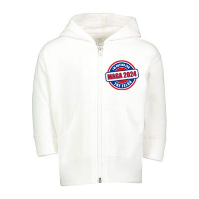 2024 Maga Trump Supporter Toddler Zip Fleece Hoodie