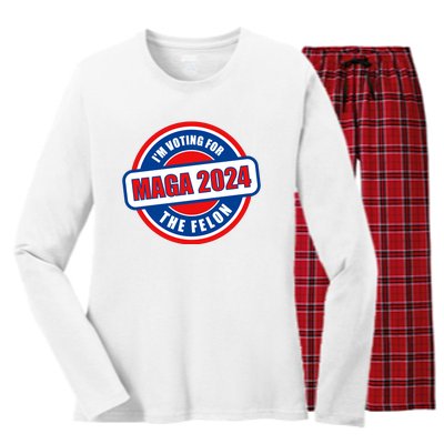 2024 Maga Trump Supporter Women's Long Sleeve Flannel Pajama Set 