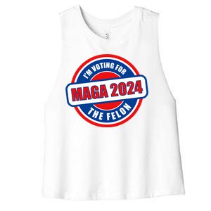 2024 Maga Trump Supporter Women's Racerback Cropped Tank