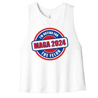 2024 Maga Trump Supporter Women's Racerback Cropped Tank