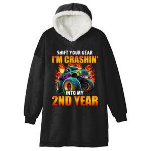 2nd Monster Truck Birthday Party Birthday Hooded Wearable Blanket