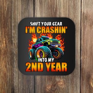 2nd Monster Truck Birthday Party Birthday Coaster