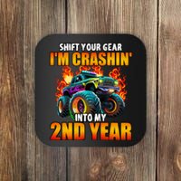 2nd Monster Truck Birthday Party Birthday Coaster