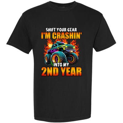 2nd Monster Truck Birthday Party Birthday Garment-Dyed Heavyweight T-Shirt