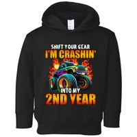 2nd Monster Truck Birthday Party Birthday Toddler Hoodie