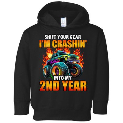 2nd Monster Truck Birthday Party Birthday Toddler Hoodie