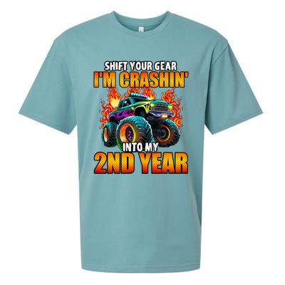 2nd Monster Truck Birthday Party Birthday Sueded Cloud Jersey T-Shirt