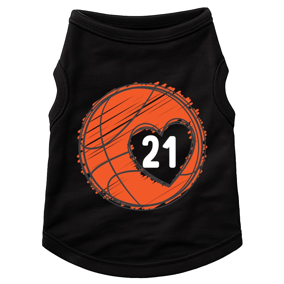 #21 Number 21 Basketball Graphic Saying Ball Bball Cute Gift Doggie Tank
