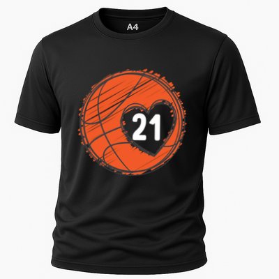 #21 Number 21 Basketball Graphic Saying Ball Bball Cute Gift Performance Shirt
