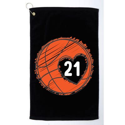 #21 Number 21 Basketball Graphic Saying Ball Bball Cute Gift Golf Towel