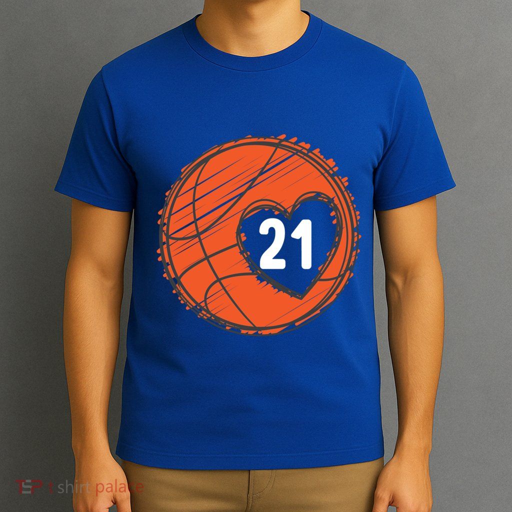 #21 Number 21 Basketball Graphic Saying Ball Bball Cute Gift T-Shirt