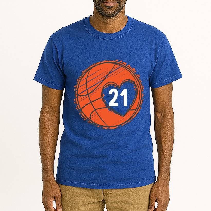 #21 Number 21 Basketball Graphic Saying Ball Bball Cute Gift Tall T-Shirt