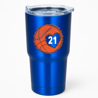 #21 Number 21 Basketball Graphic Saying Ball Bball Cute Gift Tumbler