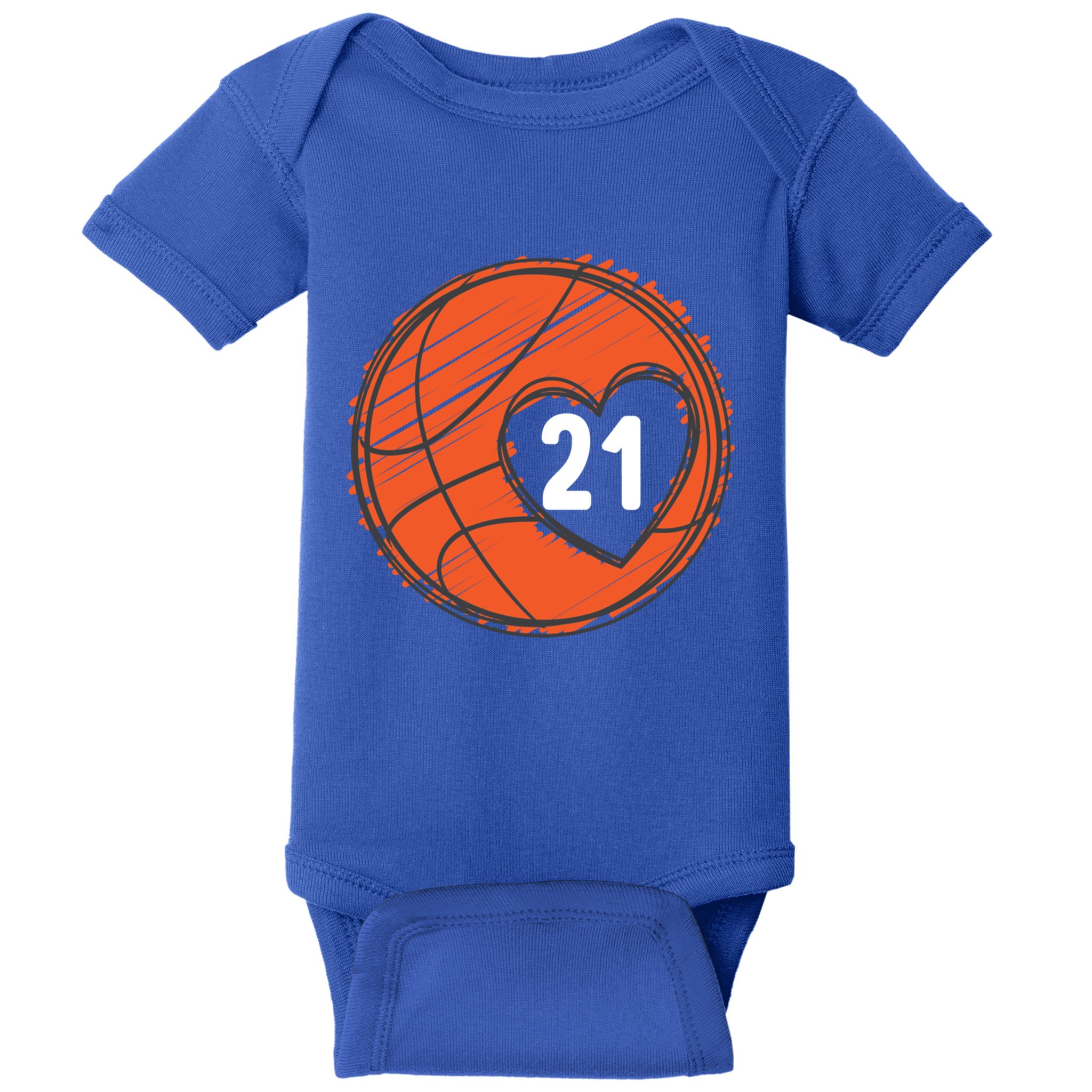 #21 Number 21 Basketball Graphic Saying Ball Bball Cute Gift Baby Bodysuit