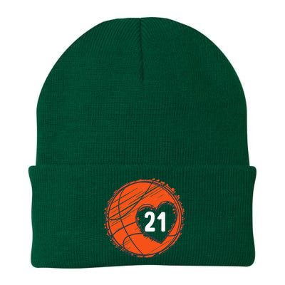 21 Number 21 Basketball Graphic Saying Ball Bball Cute Knit Cap Winter Beanie