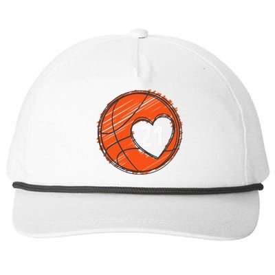 21 Number 21 Basketball Graphic Saying Ball Bball Cute Snapback Five-Panel Rope Hat