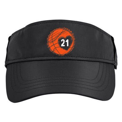 21 Number 21 Basketball Graphic Saying Ball Bball Cute Adult Drive Performance Visor