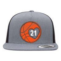 21 Number 21 Basketball Graphic Saying Ball Bball Cute Flat Bill Trucker Hat