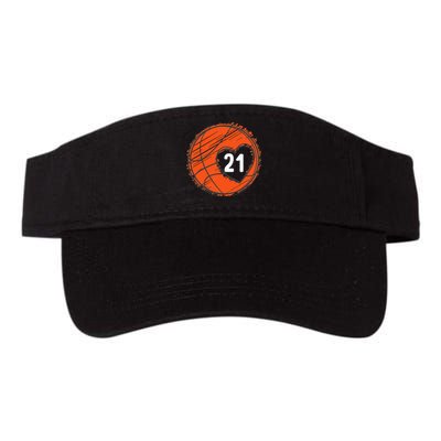 21 Number 21 Basketball Graphic Saying Ball Bball Cute Valucap Bio-Washed Visor