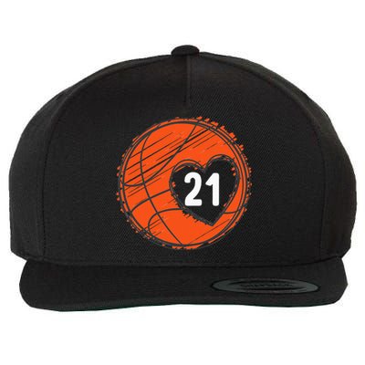 21 Number 21 Basketball Graphic Saying Ball Bball Cute Wool Snapback Cap