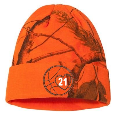 21 Number 21 Basketball Graphic Saying Ball Bball Cute Kati Licensed 12" Camo Beanie