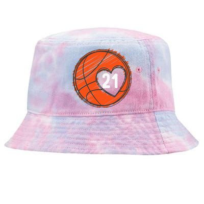 21 Number 21 Basketball Graphic Saying Ball Bball Cute Tie-Dyed Bucket Hat