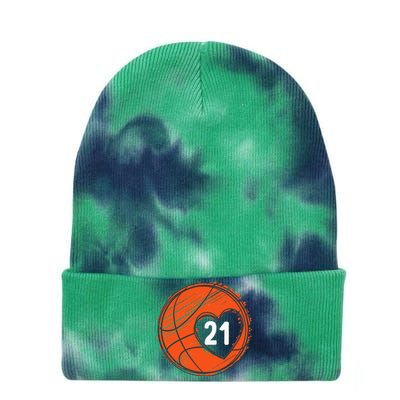 21 Number 21 Basketball Graphic Saying Ball Bball Cute Tie Dye 12in Knit Beanie