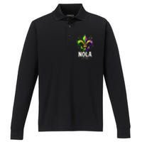 2025 Nola Always Never Forget New Orleans Strong Performance Long Sleeve Polo