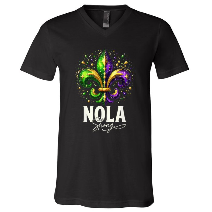 2025 Nola Always Never Forget New Orleans Strong V-Neck T-Shirt