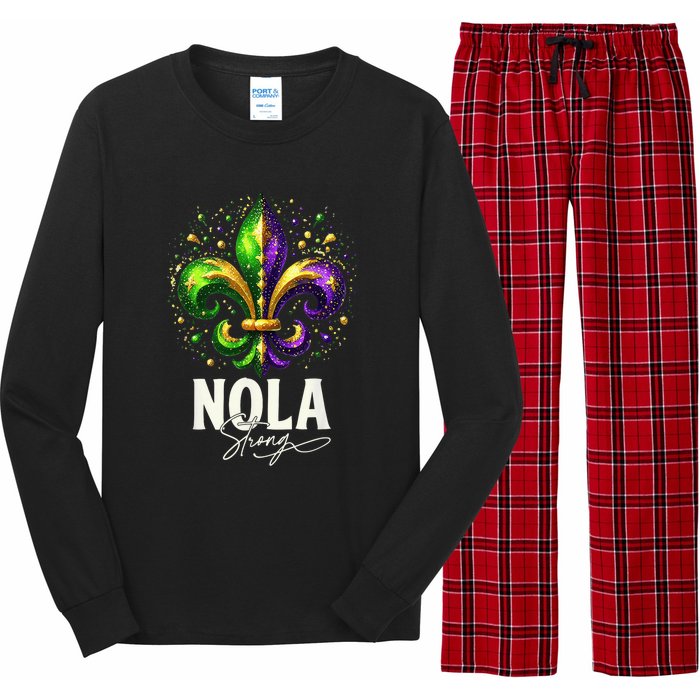 2025 Nola Always Never Forget New Orleans Strong Long Sleeve Pajama Set