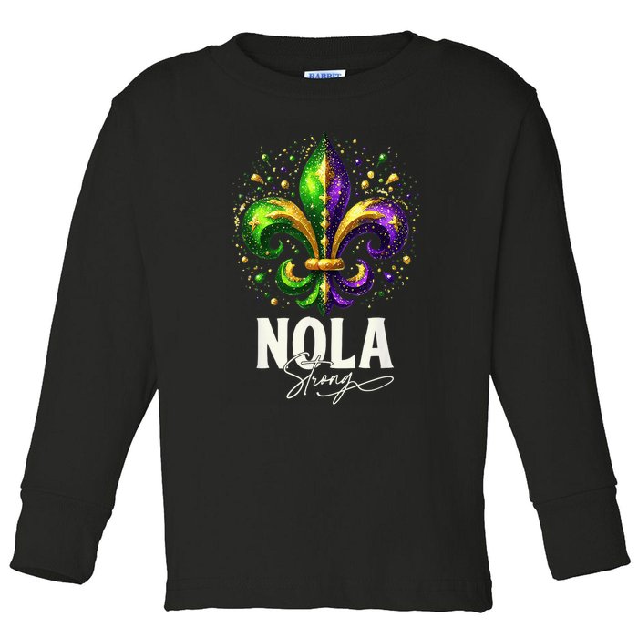 2025 Nola Always Never Forget New Orleans Strong Toddler Long Sleeve Shirt