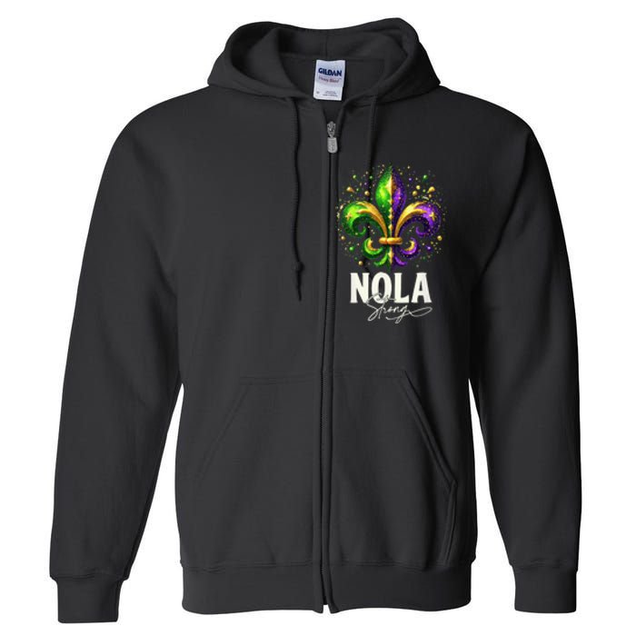 2025 Nola Always Never Forget New Orleans Strong Full Zip Hoodie