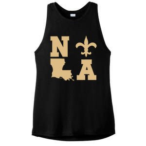 2025 Nola Always Never Forget New Orleans Strong Ladies PosiCharge Tri-Blend Wicking Tank