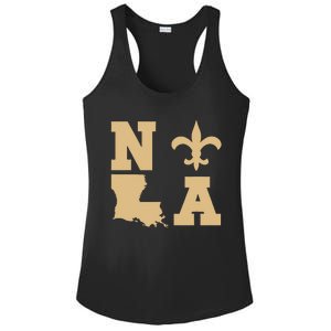 2025 Nola Always Never Forget New Orleans Strong Ladies PosiCharge Competitor Racerback Tank