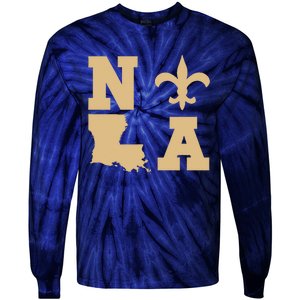 2025 Nola Always Never Forget New Orleans Strong Tie-Dye Long Sleeve Shirt