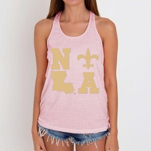 2025 Nola Always Never Forget New Orleans Strong Women's Knotted Racerback Tank