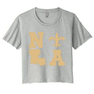 2025 Nola Always Never Forget New Orleans Strong Women's Crop Top Tee